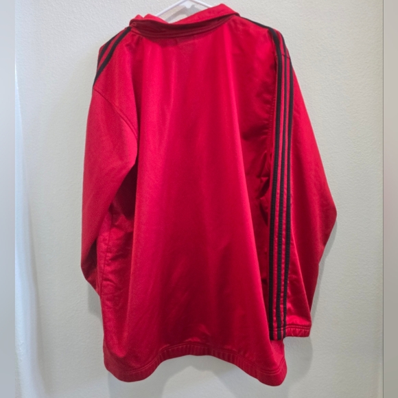 Adidas red soccer zip up size large. - Picture 2 of 5
